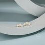 Tiny Flower Bouquet Cz Stud Earrings In Sterling Silver, thumbnail 4 of 10
