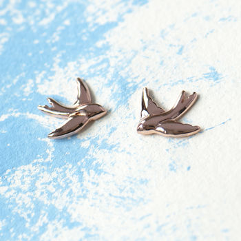 Swallow Silver Stud Earrings On A Gift Card, 4 of 10
