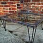 Industrial Hairpin Glass Coffee Table 209, thumbnail 1 of 5