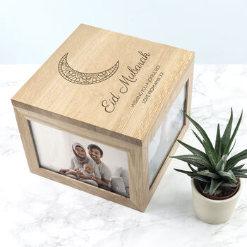 Personalised Eid Mubarak Photo Cube Keepsake Box, 4 of 12