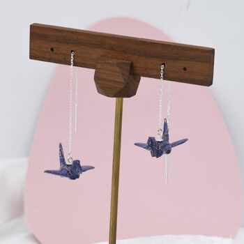 Japanese Paper Origami Crane Ear Threaders Three, 7 of 11