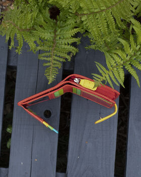 Personalised Small Mutlicolour Red Leather Purse Rfid Protected, 6 of 9