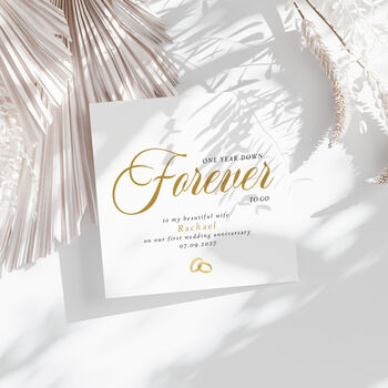 First Anniversary Card For Wife Or Husband, 3 of 4
