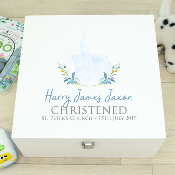 Watercolour Church Christening Keepsake Memory Box, 4 of 9