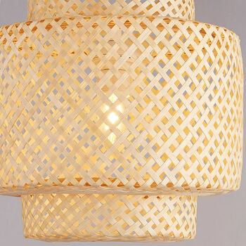 Joni Bamboo Pendant Light Shade, 3 of 4