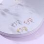 Sterling Silver Tiny Skinny Heart Huggie Hoop Earrings, thumbnail 3 of 12