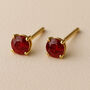 9ct Gold July Ruby Birthstone Stud Earrings, thumbnail 1 of 4