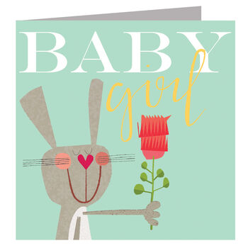 Bunny Baby Girl Greetings Card, 2 of 5