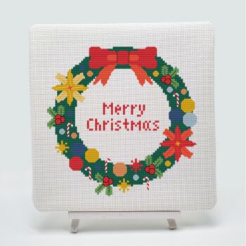Christmas Wreath Cross Stitch Kit, 2 of 7