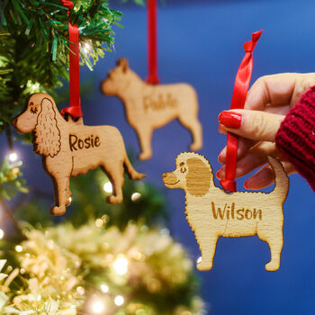 Personalised Dog Breed Wooden Christmas Tree Decoration, 12 of 12