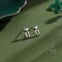 Teeth Stud Earrings In Sterling Silver, thumbnail 4 of 12