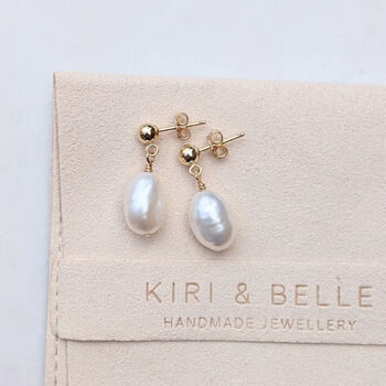 Elodie Bridal Pearl Stud Earrings, 3 of 4