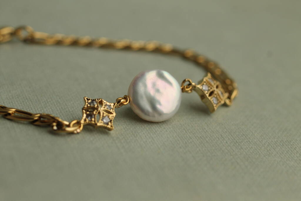 Art Deco Harlequin Freshwater Pearl Bracelet, 1 of 8