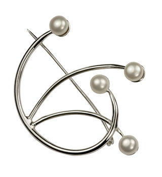 Curved Silver And Pearl Brooch, 4 of 4