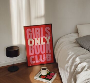 Girls Book Club Wall Art Print Gift For Book Lovers Reading, 6 of 9