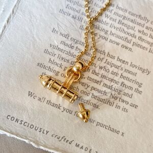 Necklace Gold Block Supreme Bar Plaque Pendant Chain U.K SELLER *NEW*