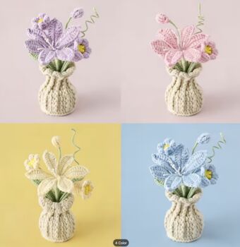 Handmade Crocheted Vase, 2 of 4