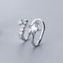 Sterling Silver Crystal Double Bar Ear Cuff, thumbnail 1 of 4