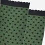 Women's Glitter Socks Khaki Black Small Polka Dots, thumbnail 3 of 5