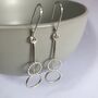 Sterling Silver Drop Circles Earrings, thumbnail 1 of 3