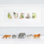 Personalised Kids Framed Bright Jungle Animal Name Art, thumbnail 1 of 9