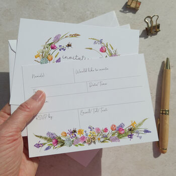 Spring Flowers Ready To Write Invitations, 4 of 11