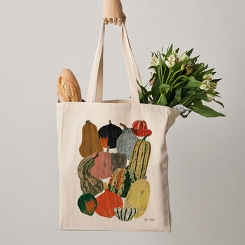 Pumpkin Squash Luxury Shopper Canvas Bag, 3 of 4