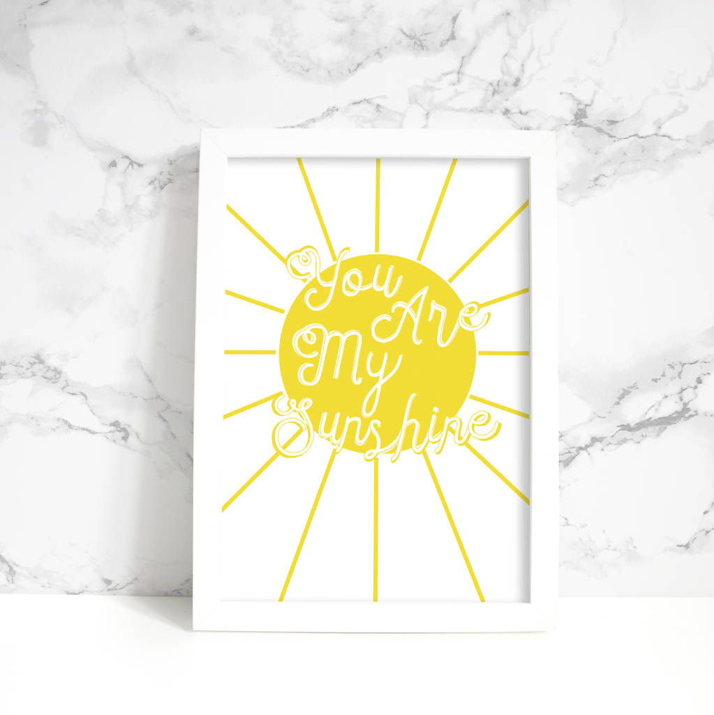 You Are My Sunshine Nursery Art Print Set By Fawn & Thistle ...