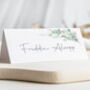 Wedding Place Cards Green Leaf, thumbnail 1 of 5