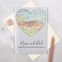 Personalised Map Heart Silver Wedding Anniversary Card, thumbnail 6 of 8