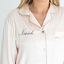 Personalised Women's Mothers Luxury Pink Silky Satin Pyjamas, thumbnail 8 of 12