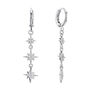 Romilly Crystal Silver Droplet Star Huggie Earrings, thumbnail 1 of 2