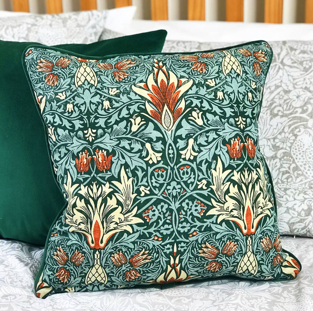 Green Snakeshead William Morris 18' Cushion Cover, 1 of 7