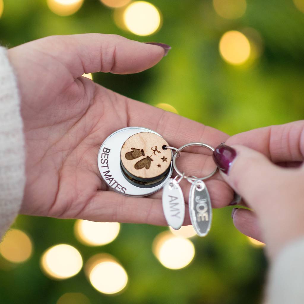Image of Personalised Friends Silver Acrylic Keyring