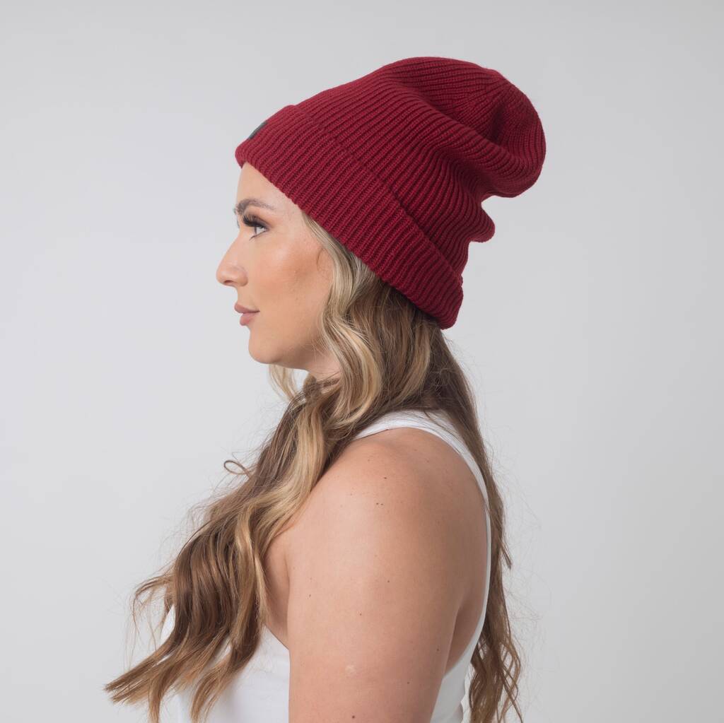 Satin Lined Tall Beanie, 1 of 7