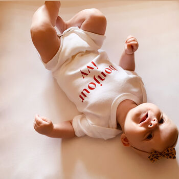 Bonjour, Personalised Babygrow Or T Shirt, 2 of 8