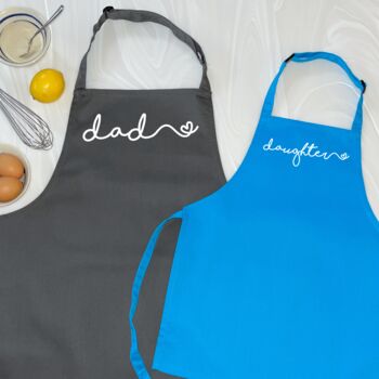 Dad And Daughter Heart Apron Set, 2 of 9
