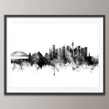 Sydney Australia Skyline Cityscape Art Print, 3 of 8