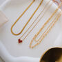 Mothers Day Gifts 18ct Gold Plated Red Heart Layered Necklace Set, thumbnail 2 of 5