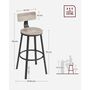 Set Of Two High Back Bar Stools Kitchen Stools Chairs, thumbnail 8 of 8