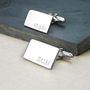 Oblong Hinged Silver Cufflinks, thumbnail 2 of 4