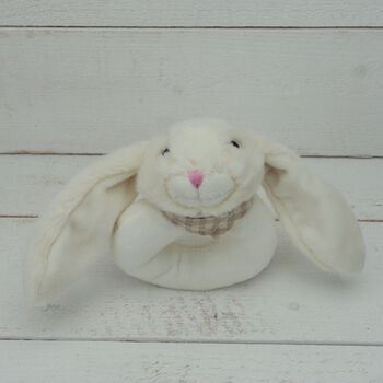 Mini Cream Bunny And Matching Baby Rattle, Gift Bag, 3 of 9