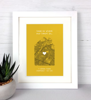 Our First Home Personalised Map Print, 5 of 12