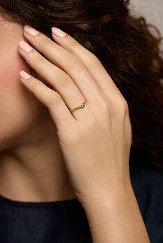 Blue Sapphire Dainty Gold Ring, 2 of 6