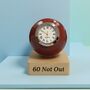 Cricket Ball Clock With Personalised Wood Plinth, thumbnail 12 of 12