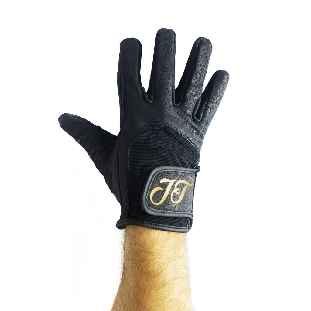 personalised leather horse riding gloves by we print balls
