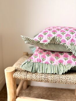 Indian Block Print Cushion, 3 of 4