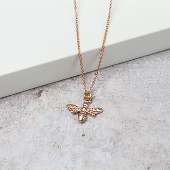 Rose Gold Vermeil Bee Necklace, 2 of 7