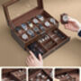 Two Tier 12 Slots Watches Box Case With One Drawer, thumbnail 3 of 12