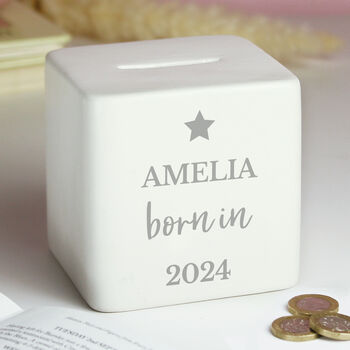 Personalised Born In Money Box, 5 of 5